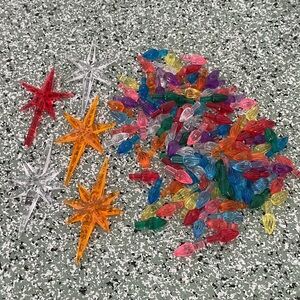 Colorful Stars and Bulbs for  Some Ceramic Christmas Trees